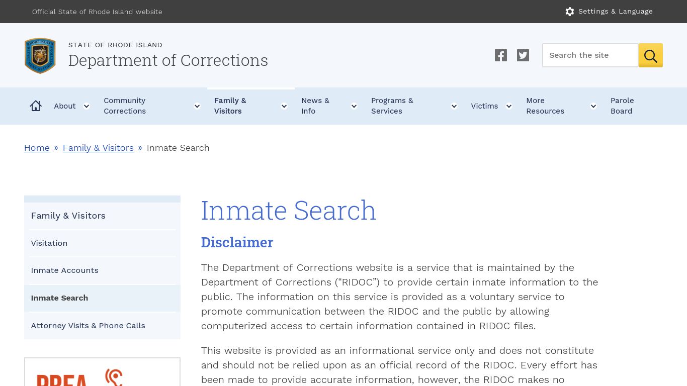 Inmate Search - doc.ecms.ri.gov